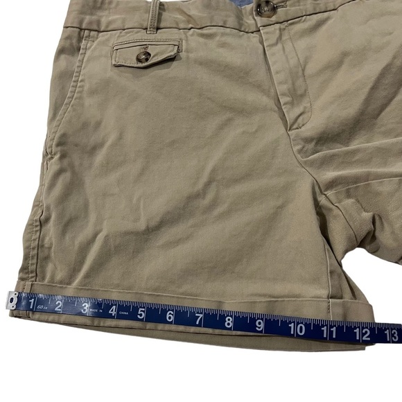 Banana Republic City Chino Women Tan Flat Front Shorts Sz 12x5 Cuffed Hem Cotton - Picture 5 of 12